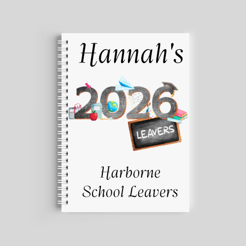 2026 school leavers notebook - personalised leaving journal