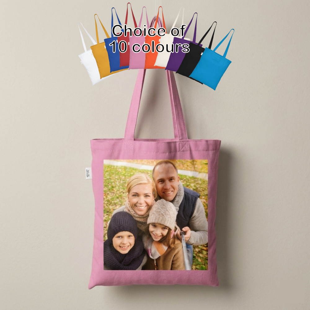 Customised 100% Recycled Cotton Tote Bag &ndash; Add Your Photo or Logo