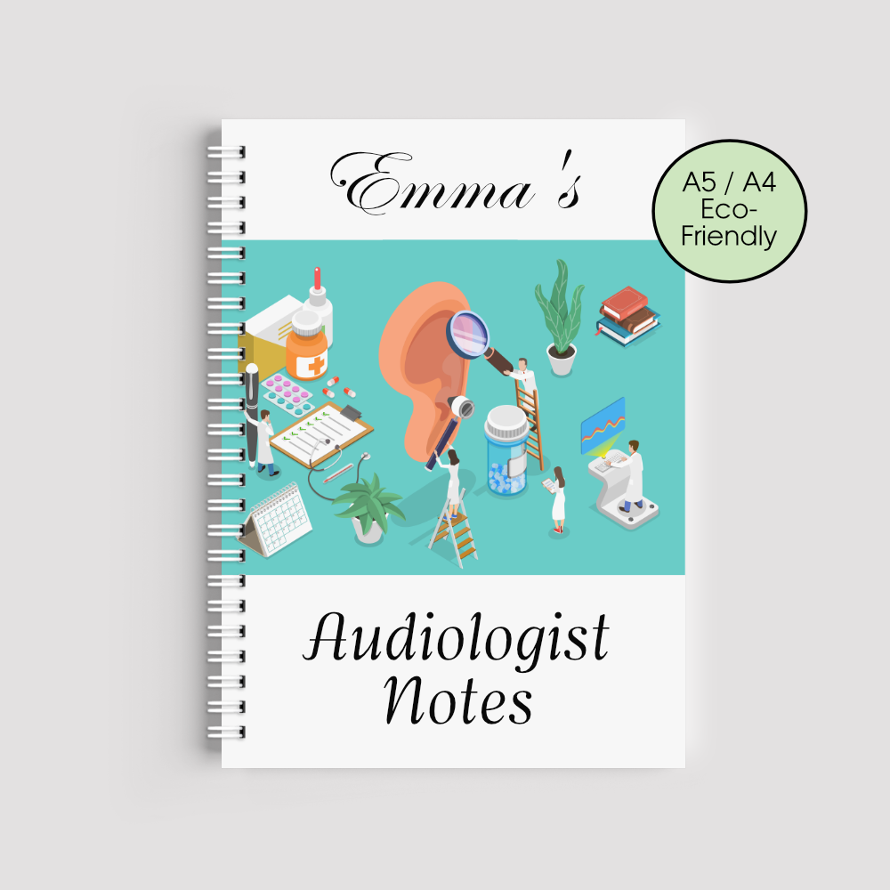 Personalised Audiologist Notebook &ndash; Eco-Friendly A5/A4 Hearing Science Journal
