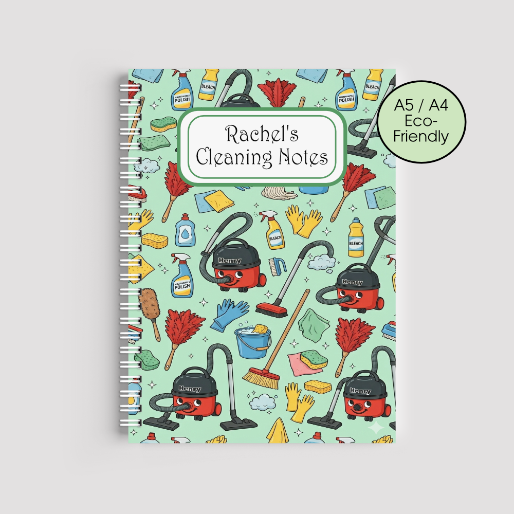 Personalised Cleaning Notebook &ndash; Home Organisation Eco-Friendly A5/A4 Journal