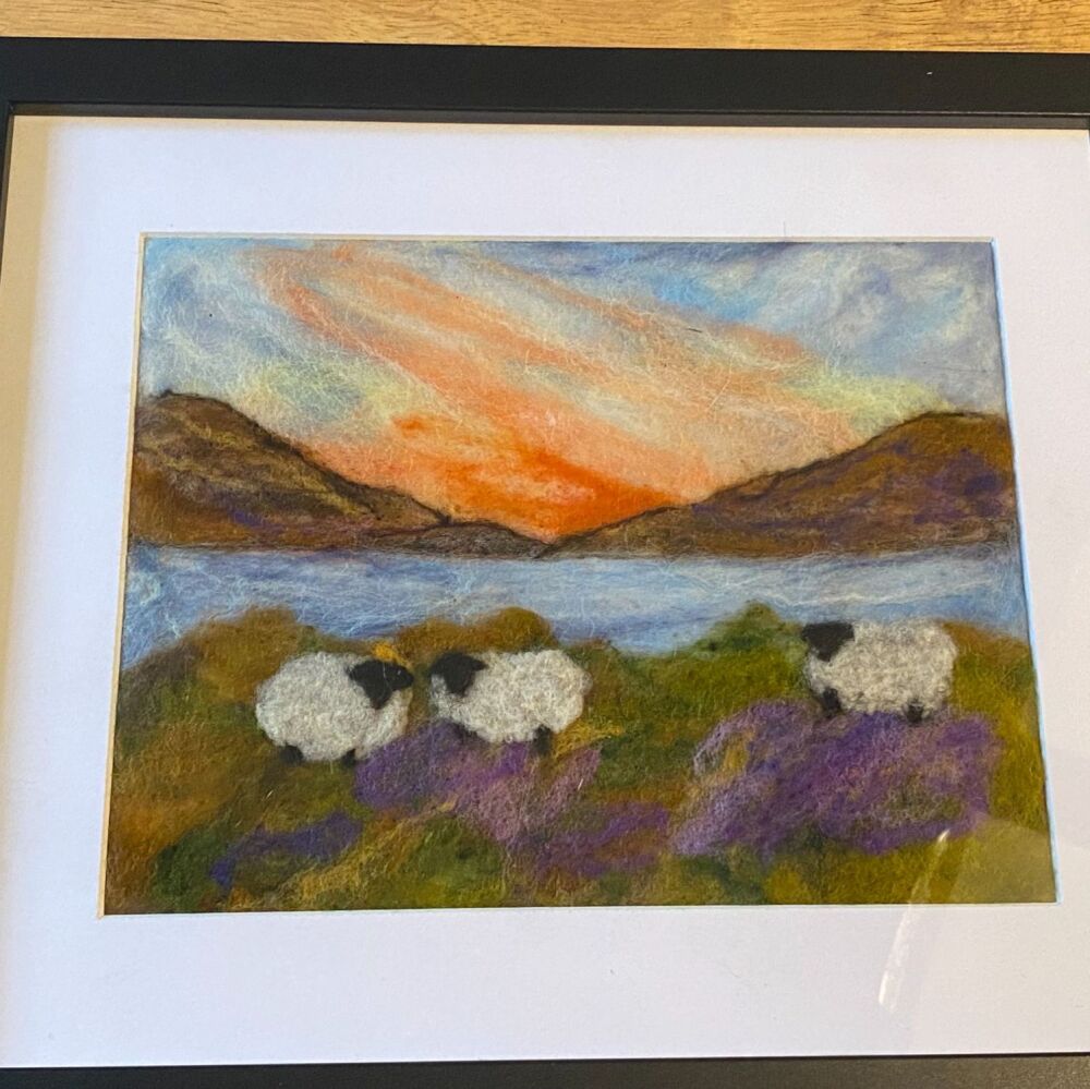 Needle-felted landscape
