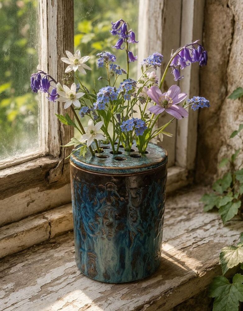 Ceramic Reed Diffuser / Vase with Flower Frog