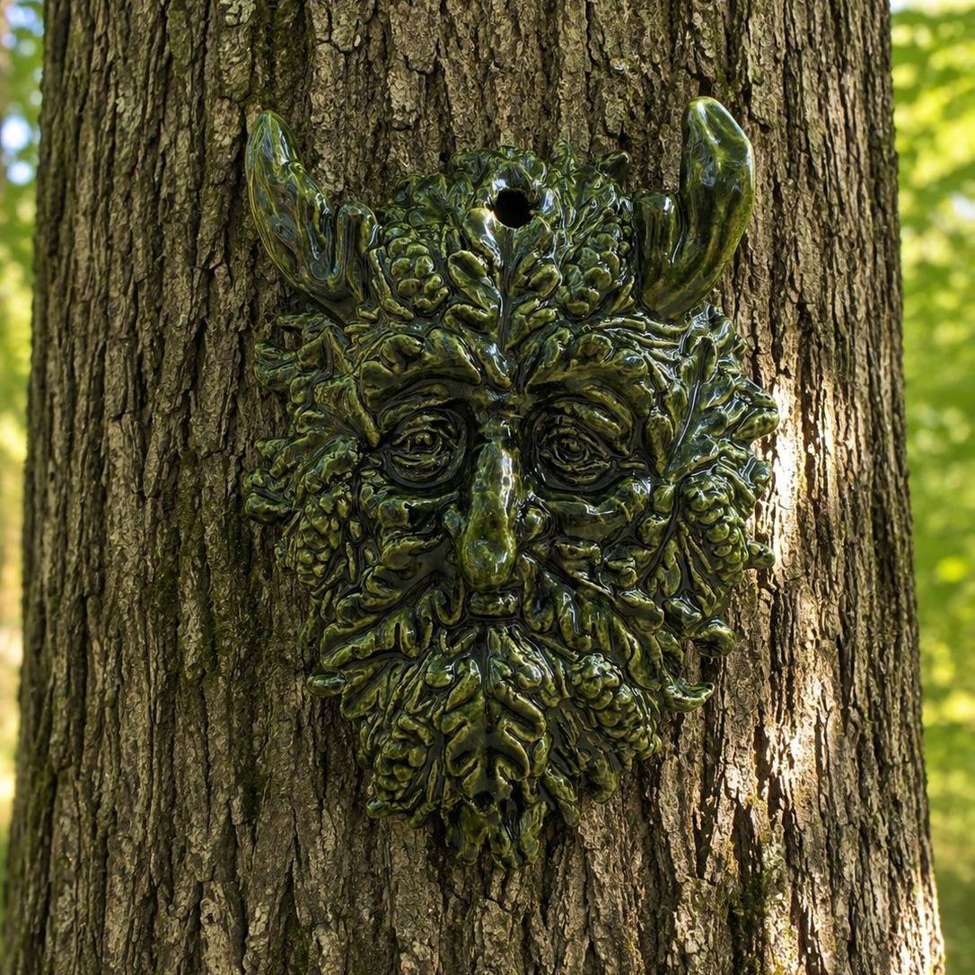 Horned Greenman - emerald