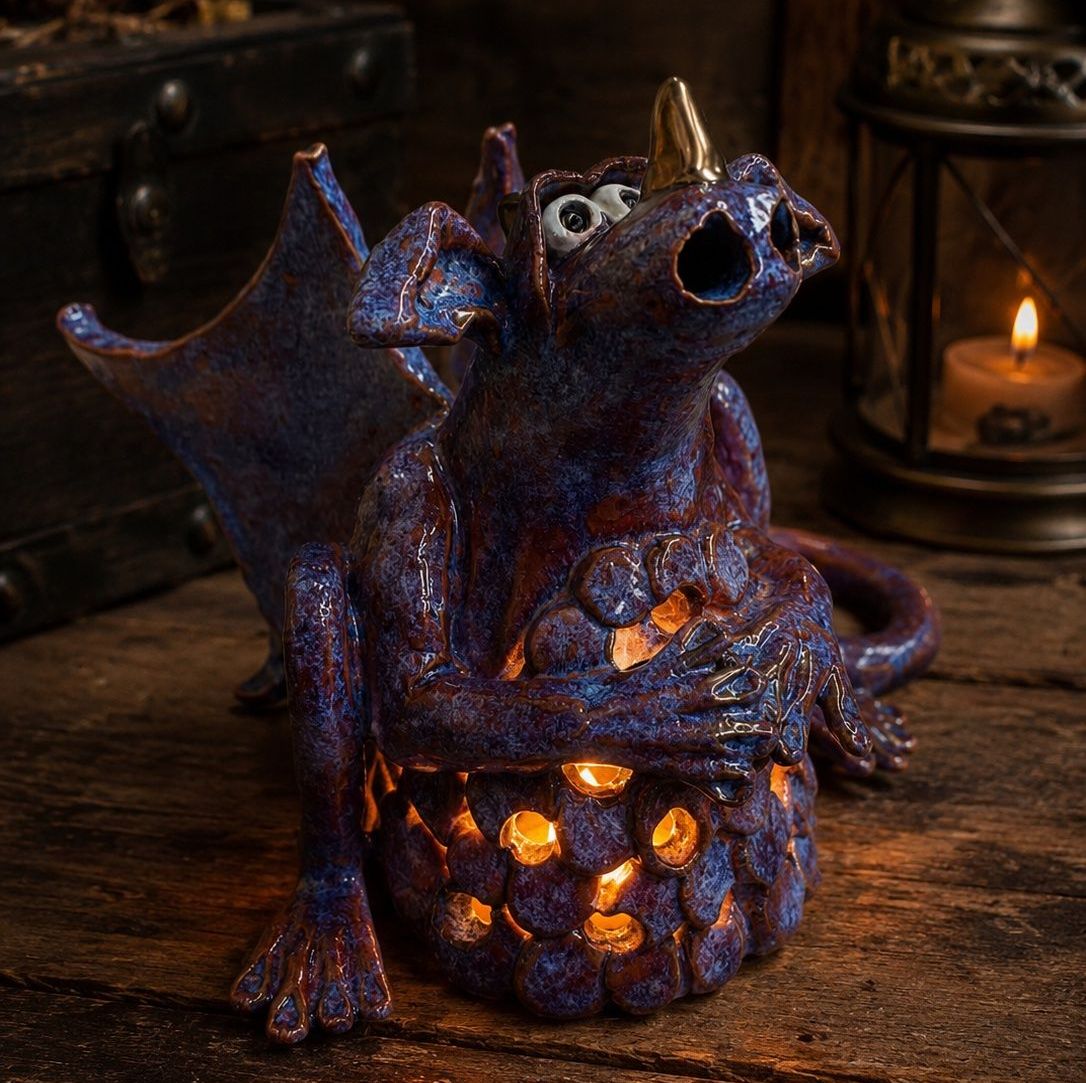 Tea light Dragon - purple