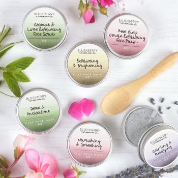 Six Travel Tins Clay Face Mask or Scrubs