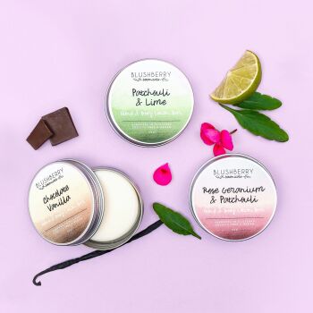 Three Hand & Body Lotion Bars in Tins