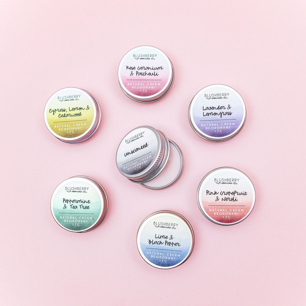 Six Trial Size Natural Deodorants