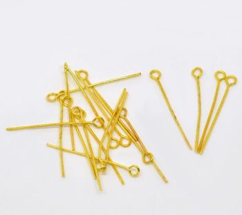 Gold Plated Eye Pins 26mm