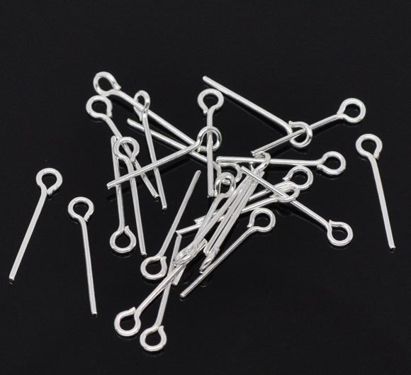 Silver Plated Eye Pins 16mm