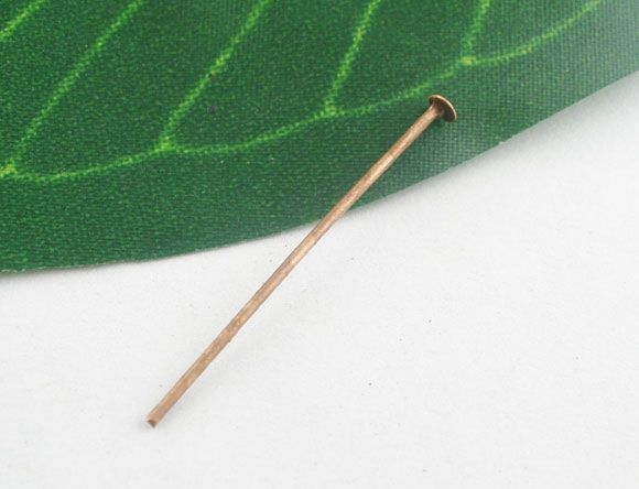 Antique Copper Head Pins 40mm