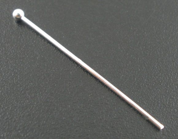 Silver Plated Ball Head Pins 30mm