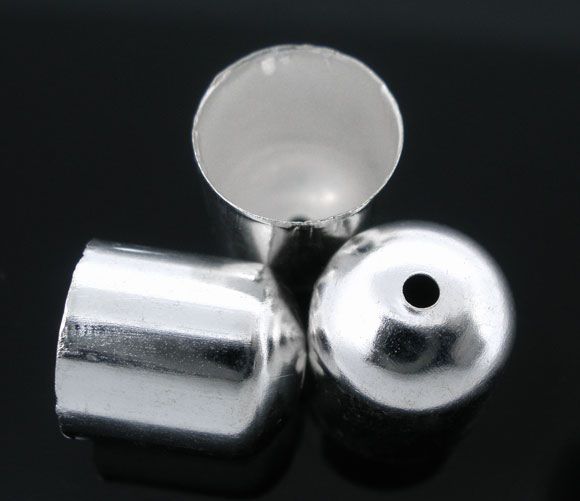 Silver Tone Blunt Bead Caps 10x11mm