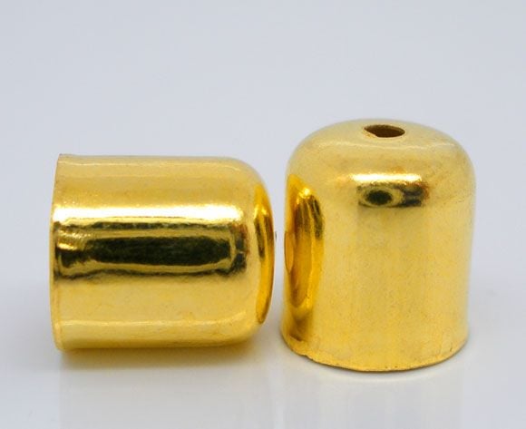 Gold Plated Blunt Bead Caps 8x7mm