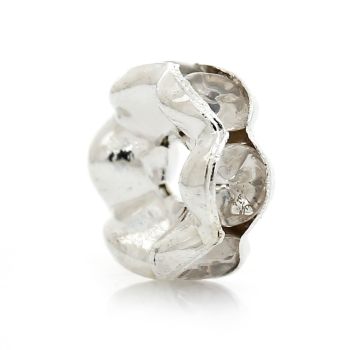 Rondelle Spacer Beads Silver Plated 6mm