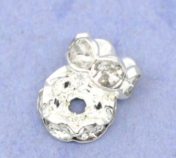  Rondelle Spacer Beads Silver Plated 8mm