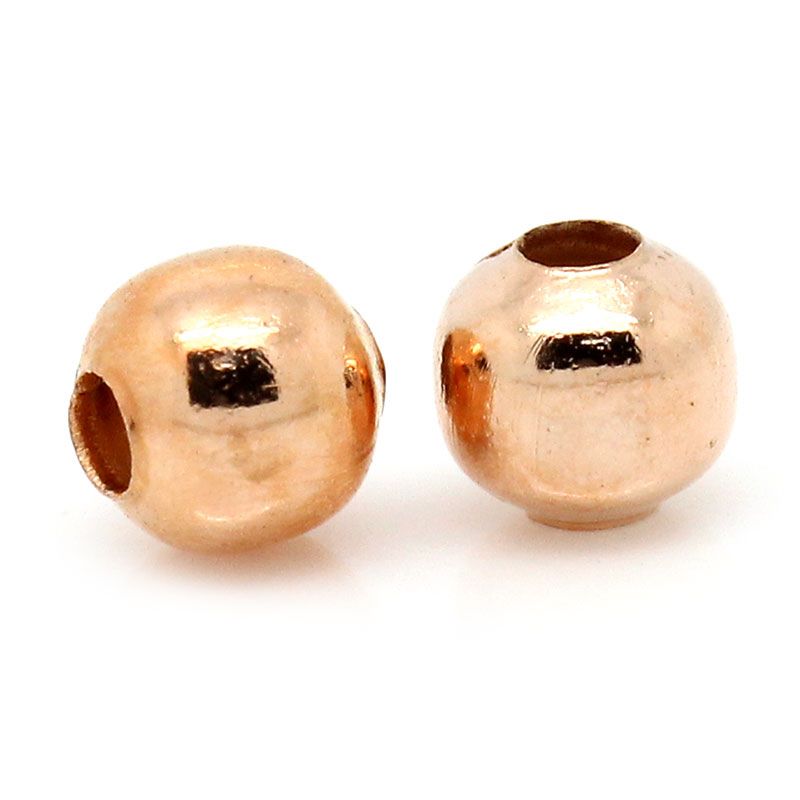 Ball Spacer Beads 4mm Rose Gold Plated