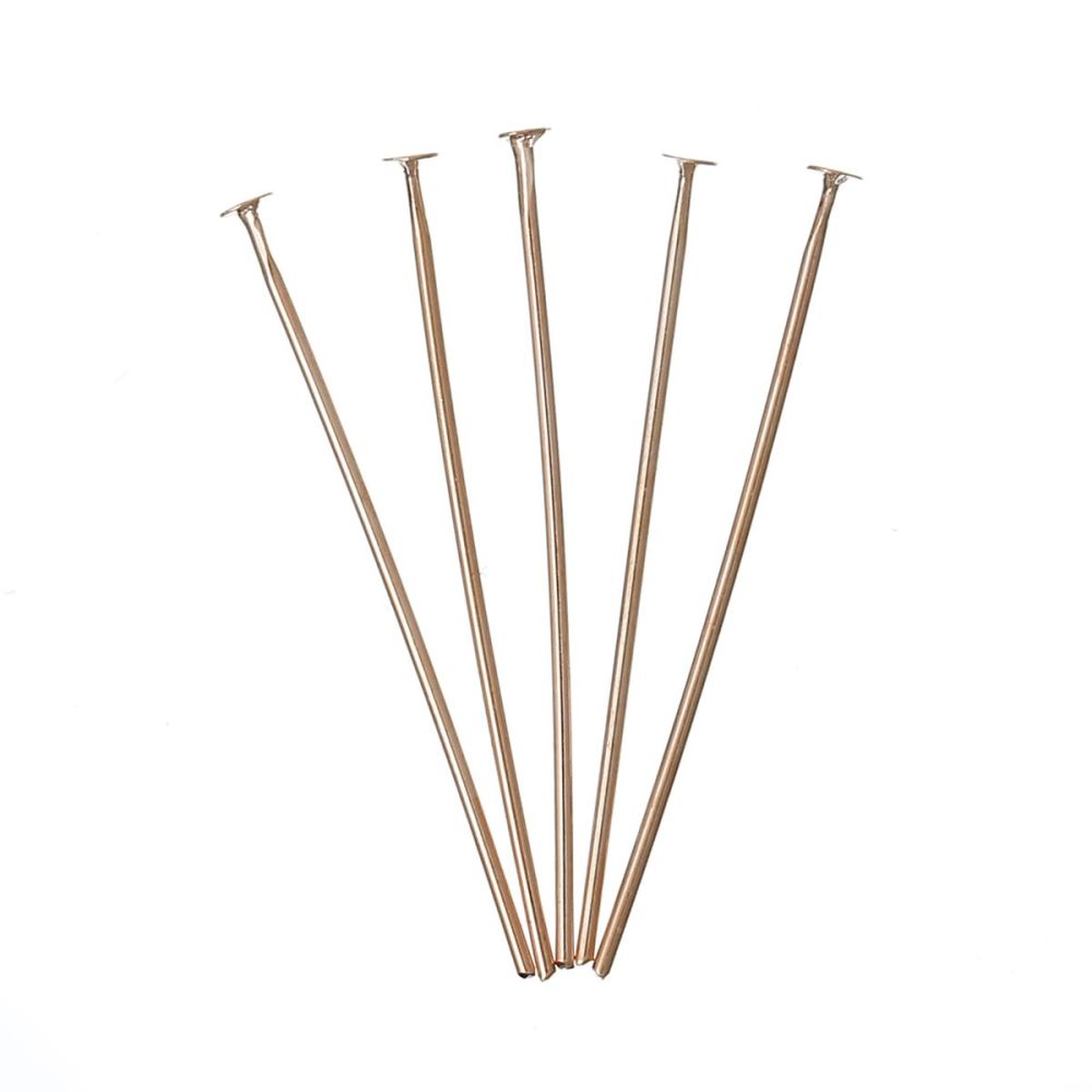 Rose Gold Plated Head Pins 30mm