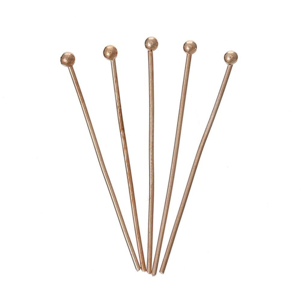 Rose Gold Plated Ball Head Pins 30mm