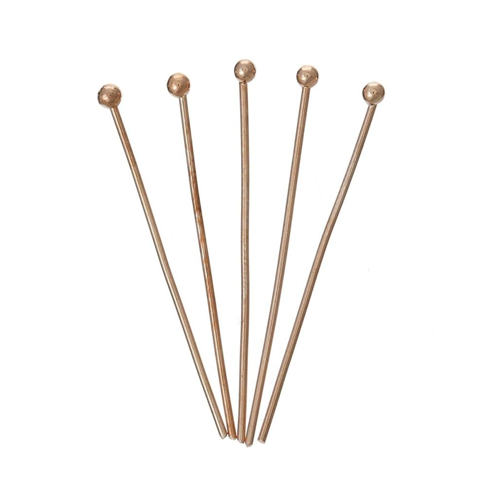 Rose Gold Plated Ball Head Pins 30mm