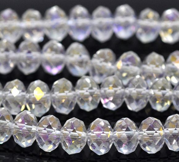 Clear AB Faceted Rondelle Bead