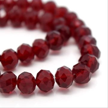 Dark Siam Faceted Rondelle Bead - From £1.50 per string