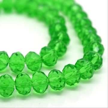 Fern Green Faceted Rondelle Bead