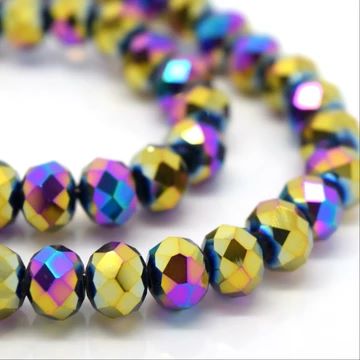 Metallic Vitrail Faceted Rondelle Bead - From £1.50 per string