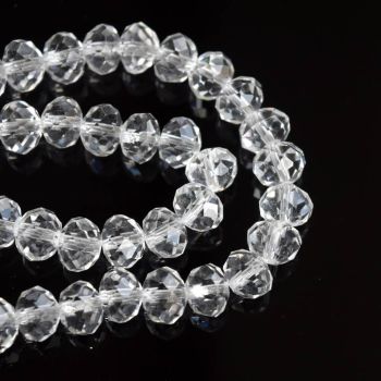Clear Faceted Rondelle Bead - From £1.50 per string