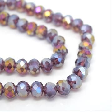Amethyst AB Faceted Rondelle Bead