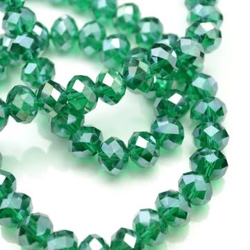 Emerald Lustre Faceted Rondelle Bead