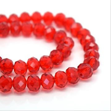 Light Siam Faceted Rondelle Bead - From £1.50 per string