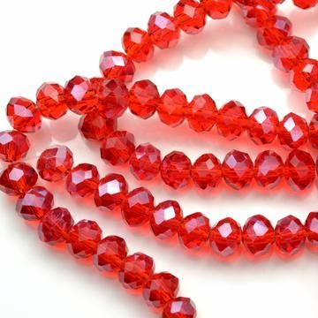 Light Siam Lustre Faceted Rondelle Bead - From £1.50 per string