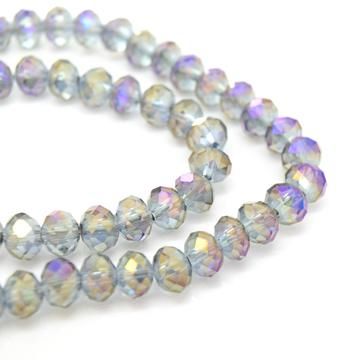 Metallic Grey/Purple Faceted Rondelle Bead - From £1.50 per string