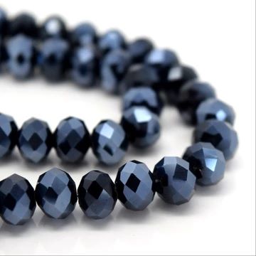 Metallic Jet Faceted Rondelle Bead - From £1.50 per string