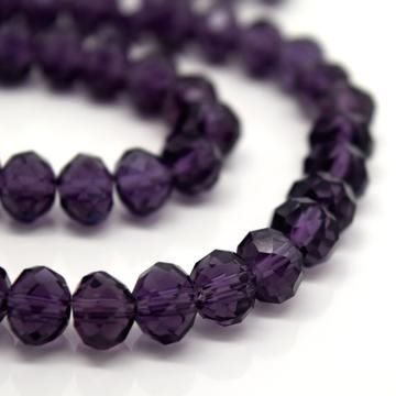Violet Faceted Rondelle Bead - From £1.50 per string
