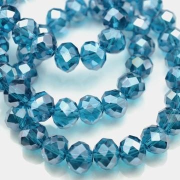 Turquoise Lustre Faceted Rondelle Bead