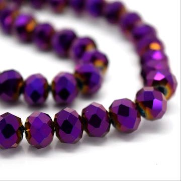 Metallic Purple Faceted Rondelle Bead - From £1.50 per string