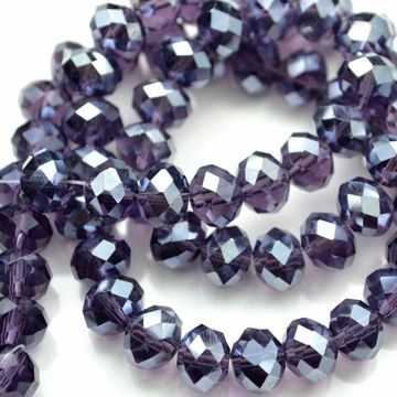Violet Lustre Faceted Rondelle Bead - From £1.50 per string