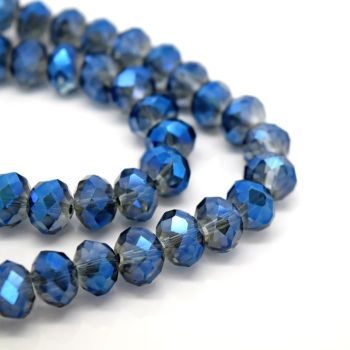 Metallic Grey/Blue Faceted Rondelle Bead - From £1.50 per string