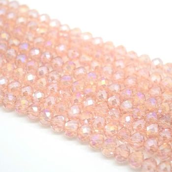 Vintage Rose AB Faceted Rondelle Bead - From £1.50 per string