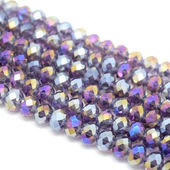 Violet AB Faceted Rondelle Bead - From £1.50 per string