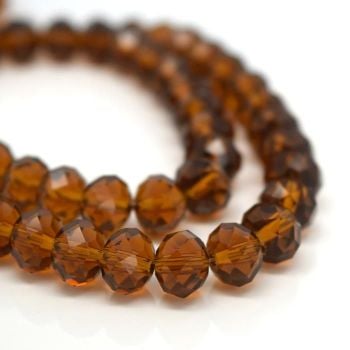 Amber Faceted Rondelle Bead - From £1.50 per string