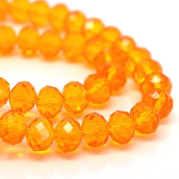 Light Orange Faceted Rondelle Bead - From £1.50 per string