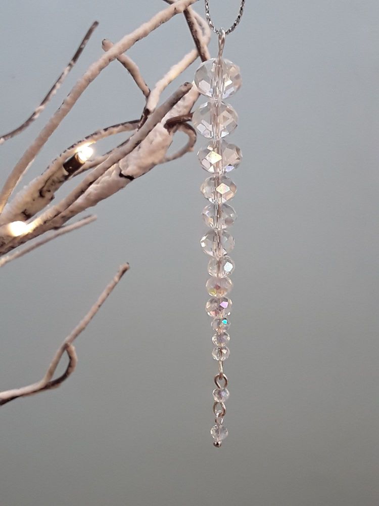 Clear Crystal Icicle Christmas Tree Decoration