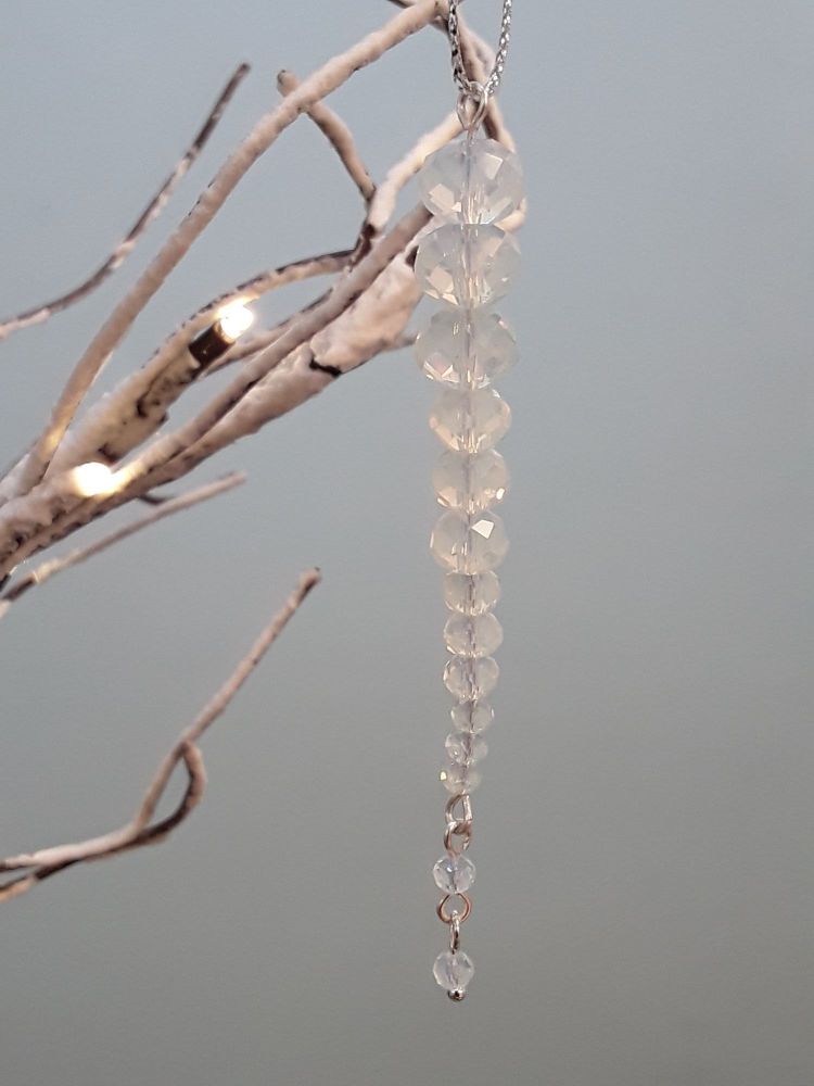 Clear Crystal Icicle Christmas Tree Decoration