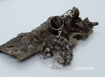 Labradorite Tree Of Life Bag Charm/Keyring