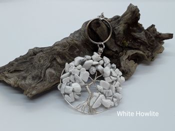 White Howlite Tree Of Life Bag Charm/Keyring