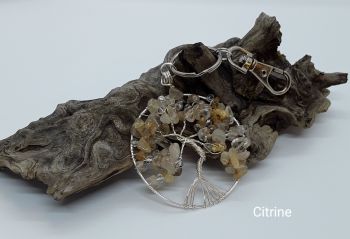 Citrine Tree Of Life Bag Charm/Keyring