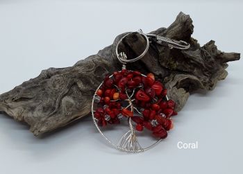 Coral Tree Of Life Bag Charm/Keyring