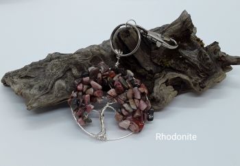 Rhodonite Tree Of Life Bag Charm/Keyring